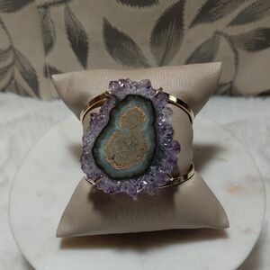 Amethyst Geode Cuff Bracelet